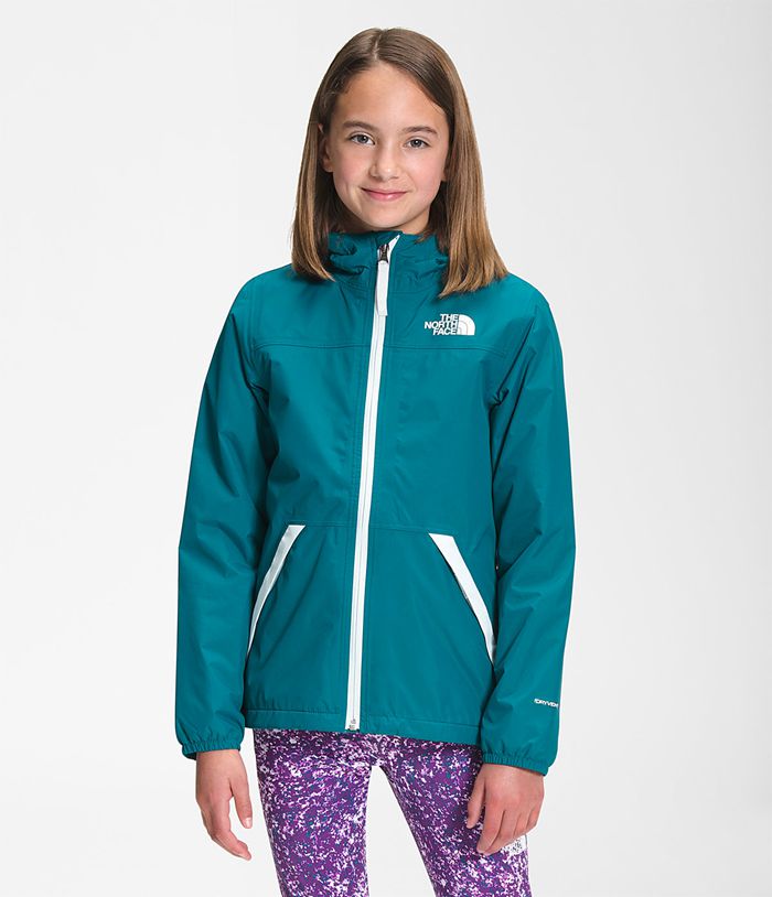 The North Face Jacket Warm Storm Rain Blue - Girls - Thailand CGQYW-5127